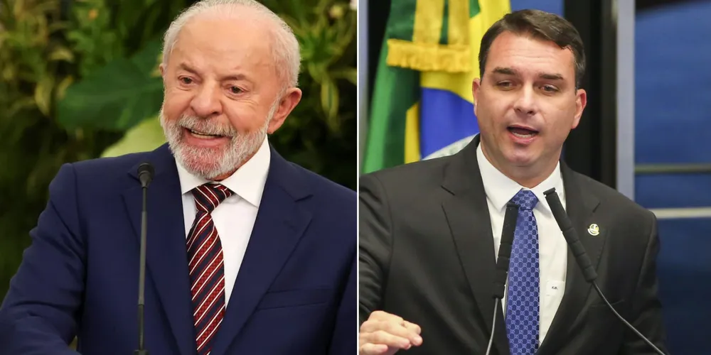 Lula e Flávio Bolsonaro