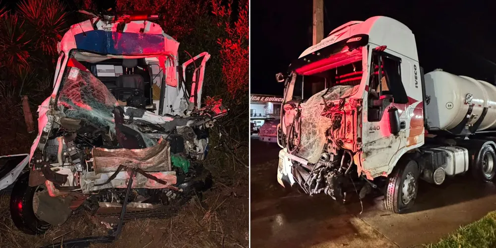 A ambulância ficou totalmente destruída