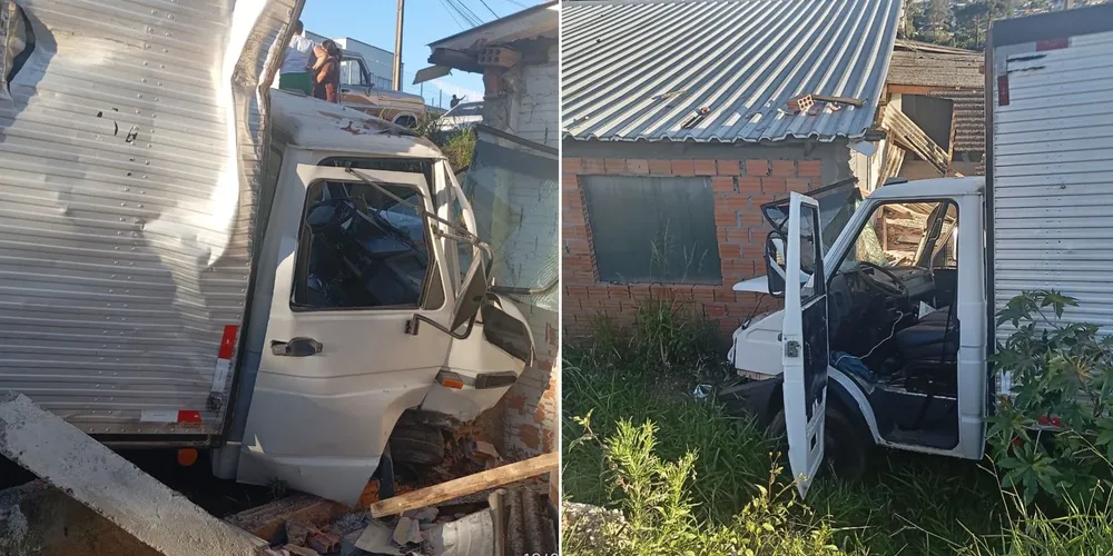 O veículo realizava manobras para efetuar uma mudança quando desceu a via pública aparentemente sem controle