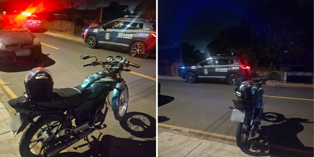 Após as medidas cabíveis, a motocicleta foi recolhida ao Pátio Municipal de Ponta Gross