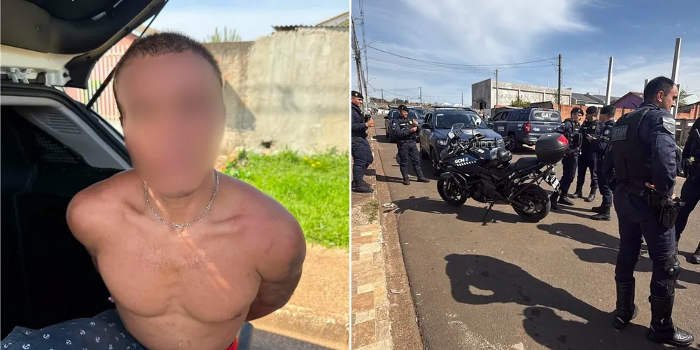 O suspeito foi localizado pelas equipes na região do bairro Jardim Amália