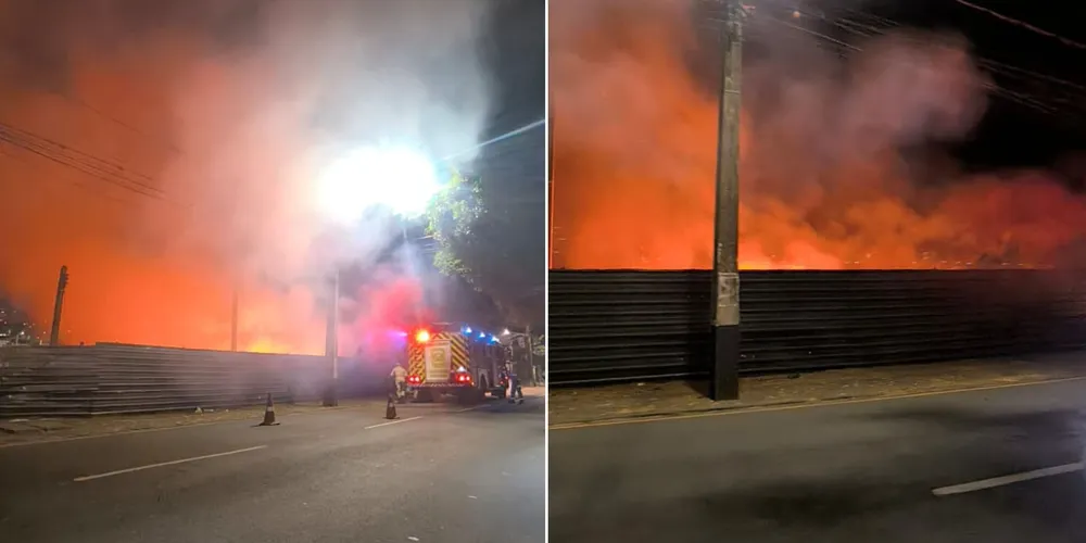 O fogo se alastrou pela área verde por volta das 19h46