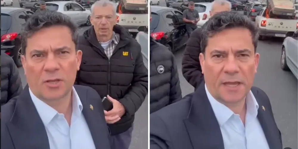 Durante a gravação, Moro afirmou estar retido no local há mais de 30 minutos