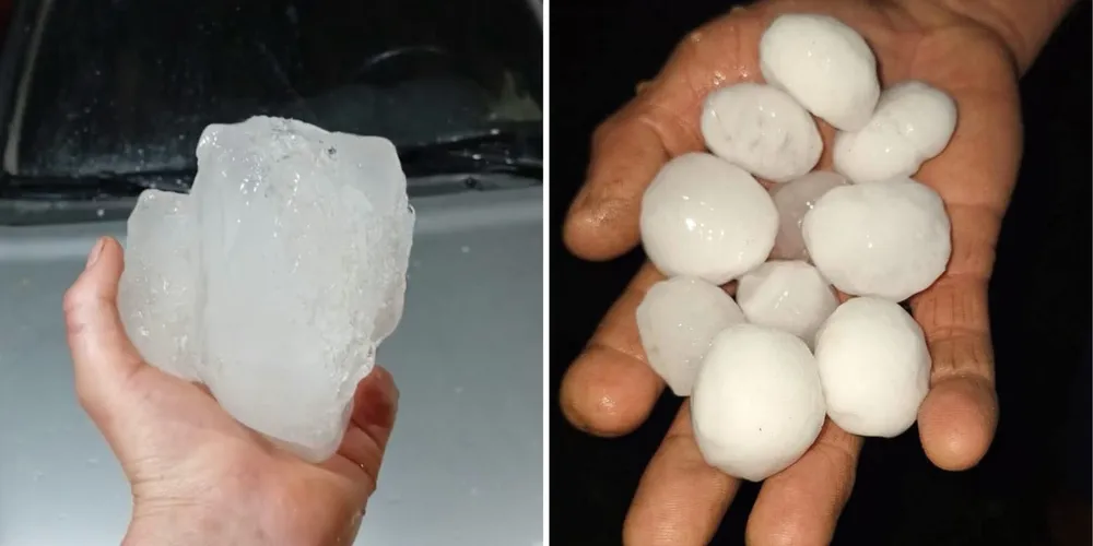 Alguns moradores relataram que o granizo chegou a dimensões semelhantes às de um ovo de galinha