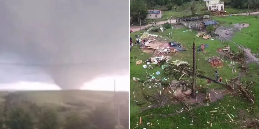 Tornado em Piraí do Sul foi registrado nesse fim de semana