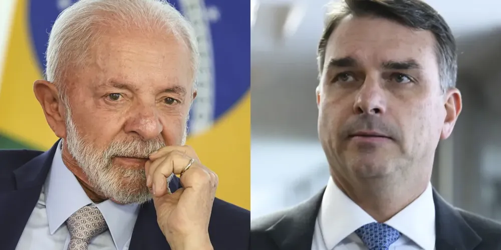 Luiz Inácio Lula da Silva e Flávio Bolsonaro, candidato à Presidência da República