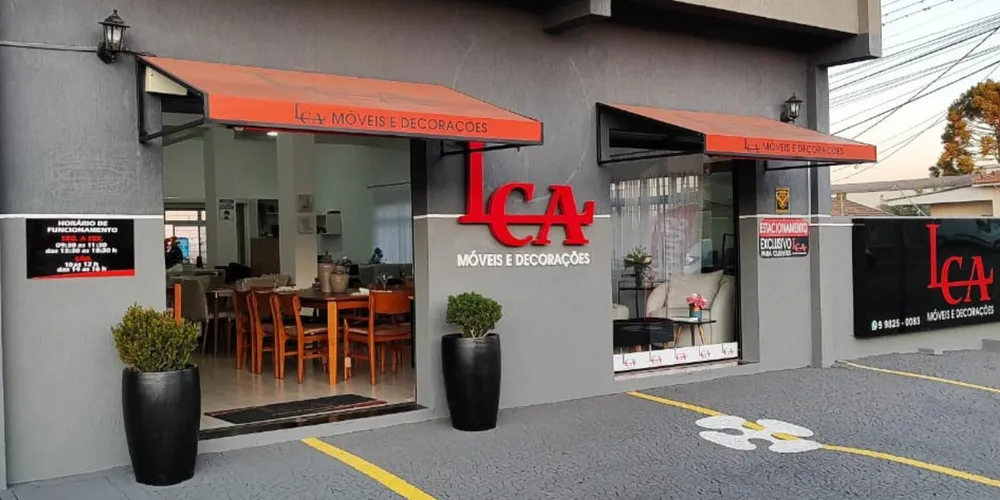 LCA Móveis e Decorações fica na Rua Dom Pedro I, 421, em Oficinas, Ponta Grossa