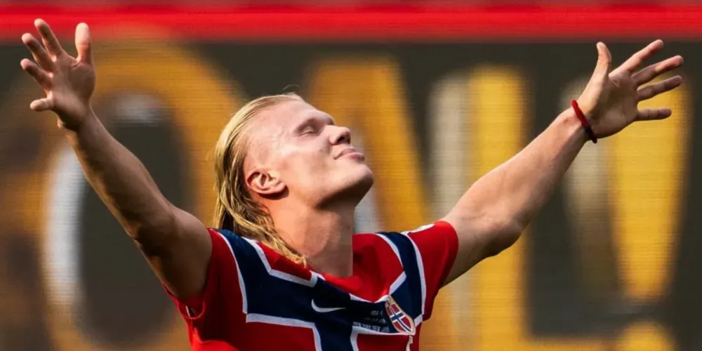 A Noruega de Haaland enfrenta a Inglaterra de Harry Kane às 18h