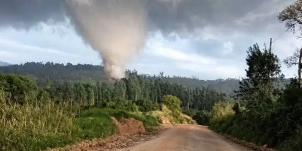 O rastro do tornado estendeu-se por, pelo menos, 17,3 km ao longo da zona rural de Piraí do Sul