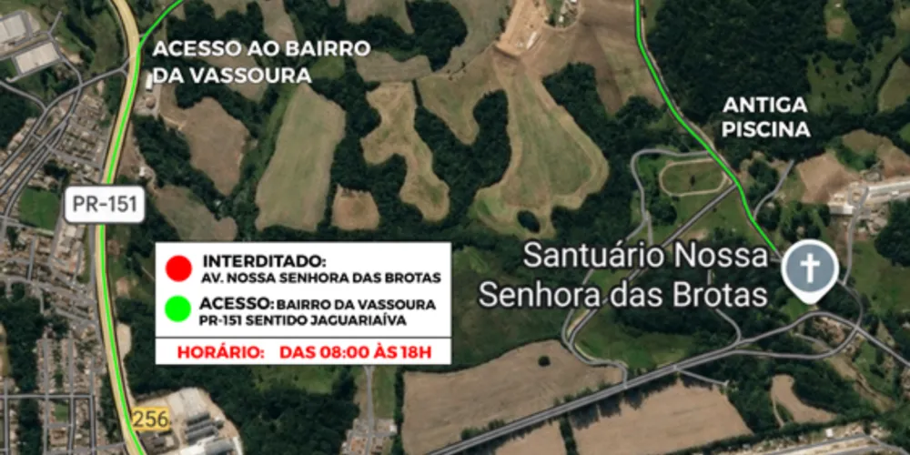 A interdição está prevista para ocorrer das 8h às 18h