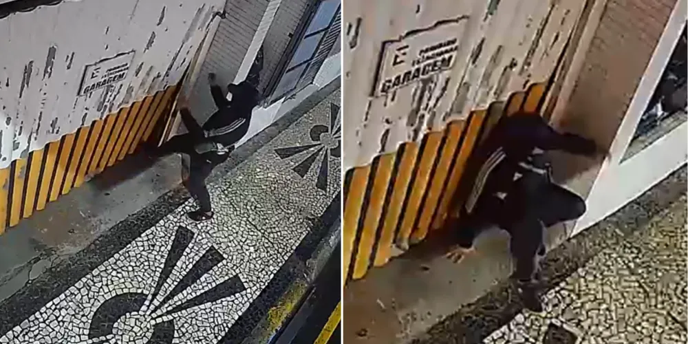 Homem tenta entrar em prédio através do estacionamento
