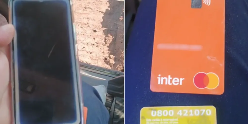 Um celular e dois cartões foram encontrados no lago