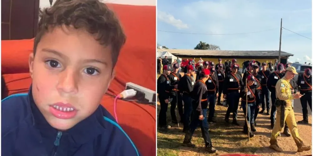 Buscas pelo menino desaparecido João Gabriel, em Araucária, entram no terceiro dia