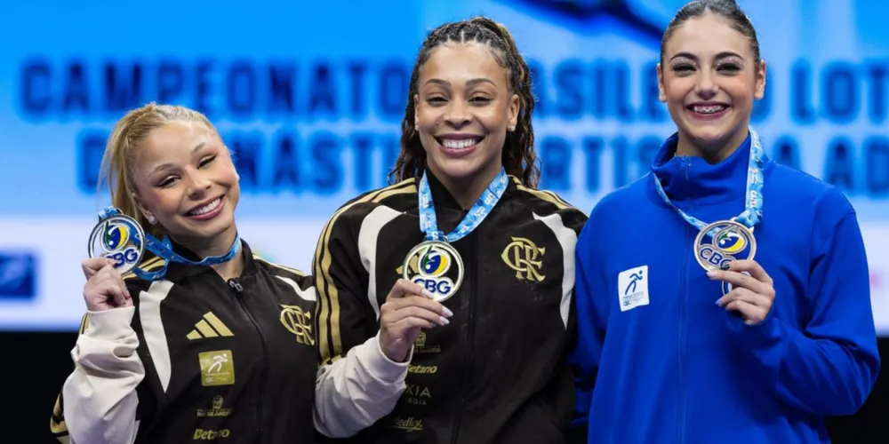 Lorrane Oliveira conquistou o ouro, Flávia Saraiva foi prata e Sophia Weisberg ganhou bronze