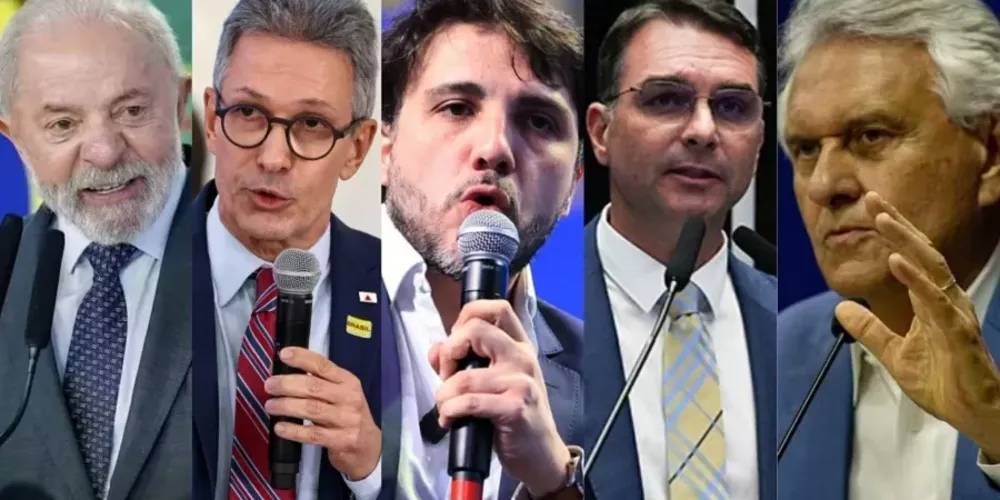 Lula, Romeu Zema, Renan Santos, Flávio Bolsonaro e Ronaldo Caiado são candidatos à Presidência da República