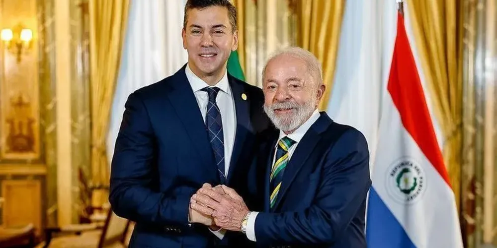 Santiago Peña, presidente do Paraguai, e Luiz Inácio Lula da Silva (PT)