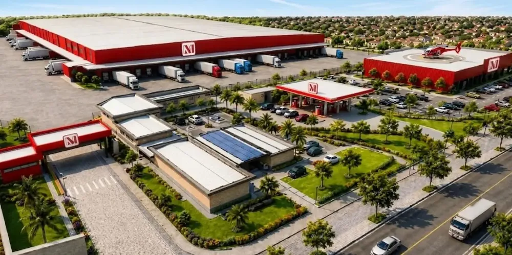 O novo complexo do Grupo MM deve conter um centro comercial, um centro de distribuição e um posto de combustíveis, além de um heliponto