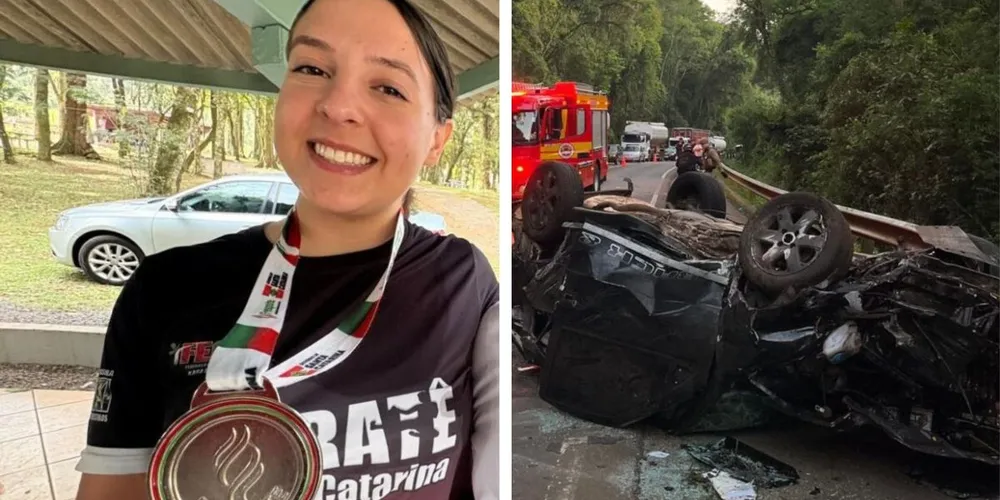 Atleta Sarah Held, de 18 anos, morreu em um grave acidente na SC-150