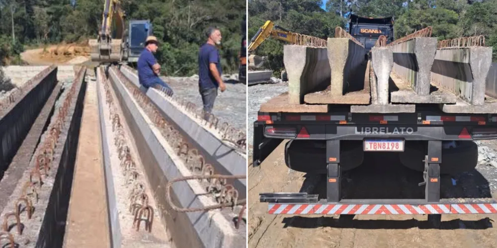Obras da nova ponte do Lageado de Baixo