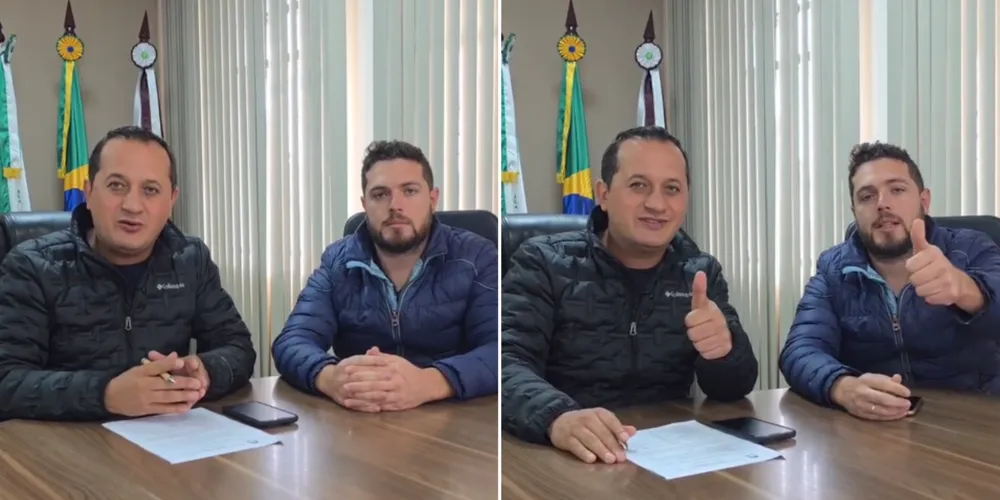 Prefeito de São João do Triunfo, Mário Cezar, e vice-prefeito Cristian Alexandre Borges