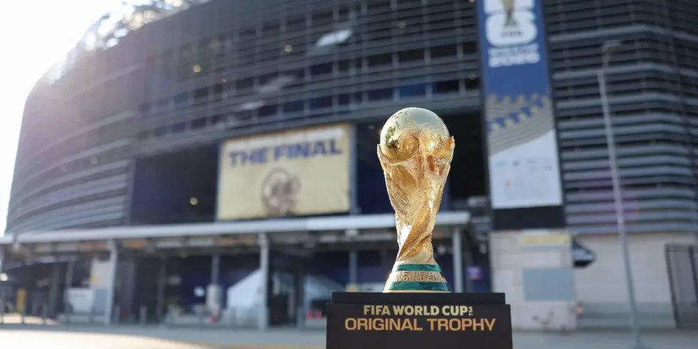 Troféu da Copa do Mundo no MetLife Stadium, em Nova Jersey