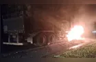 Ocorrência com caminhão em chamas termina com atropelamento na PR-151