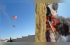 Avião de pequeno porte pega fogo e cai em Minas; piloto foi socorrido com vida