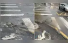 Bueiro transborda durante chuva e causa transtornos no Centro de Ponta Grossa