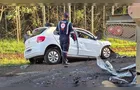 Casal morre em acidente grave entre carro e caminhão na PR-272