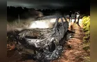 Carro em chamas é encontrado em zona rural de Uvaranas em PG