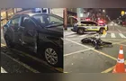 Motociclista fica ferido após colisão com Ônix no Centro de Ponta Grossa
