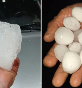 Alguns moradores relataram que o granizo chegou a dimensões semelhantes às de um ovo de galinha