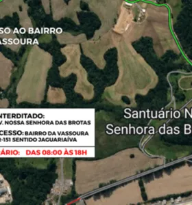 A interdição está prevista para ocorrer das 8h às 18h