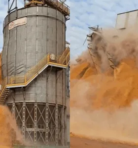Silo de milho racha e desaba em unidade da Cocamar no Paraná