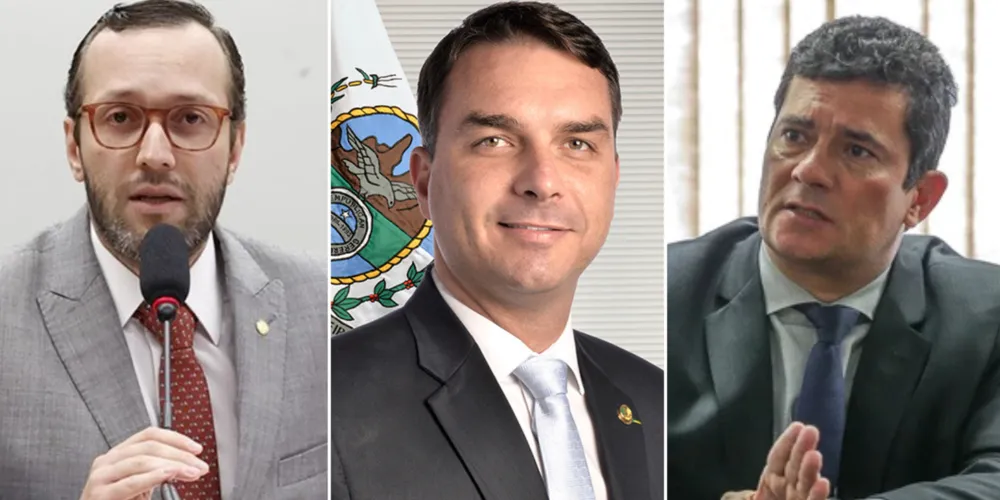 Filipe Barros, Flávio Bolsonaro e Sergio Moro