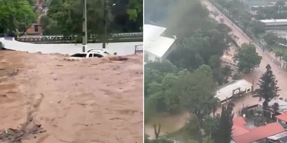 Confira imagens da enchente