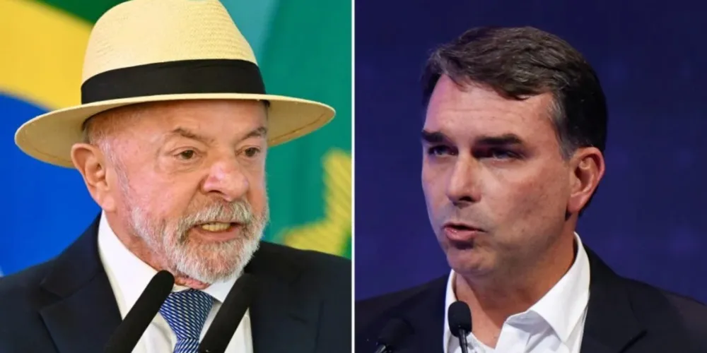 Luiz Inácio Lula da Silva e Flávio Bolsonaro