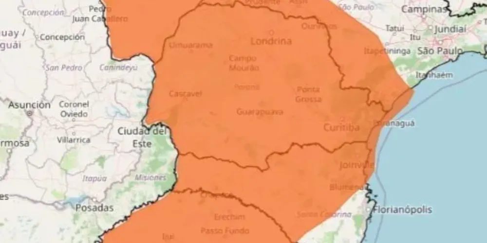 Risco de chuvas e granizo na região Sul