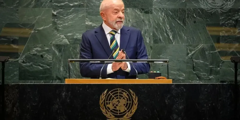 Luiz Inácio Lula da Silva durante discurso na Assembleia Geral da ONU