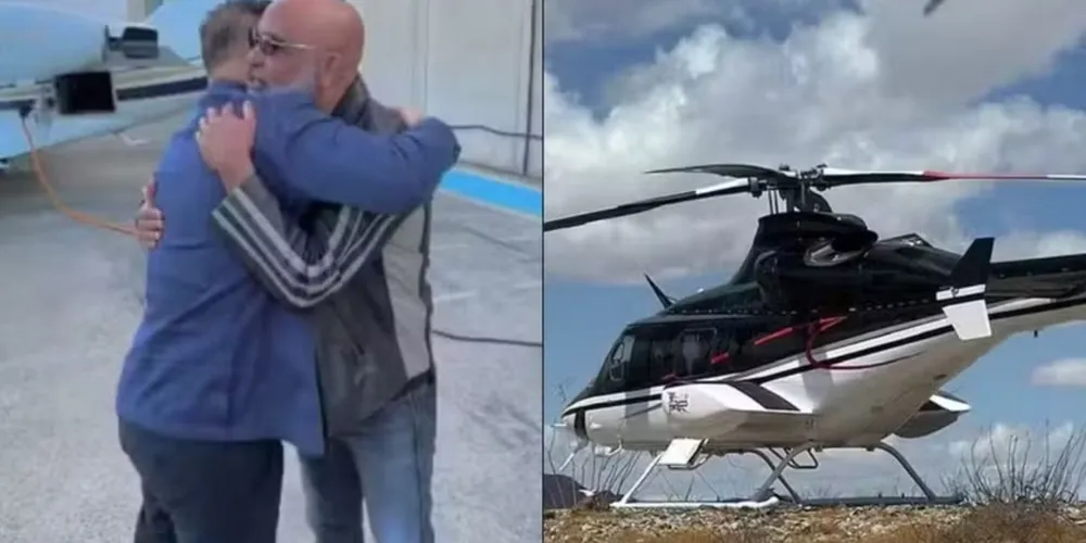 Buscas por helicóptero com cantor Rick em Santa Catarina