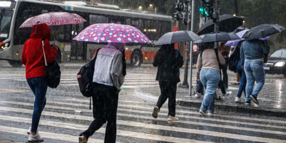 O alerta inclui regiões de São Paulo, Paraná, Santa Catarina e Mato Grosso do Sul