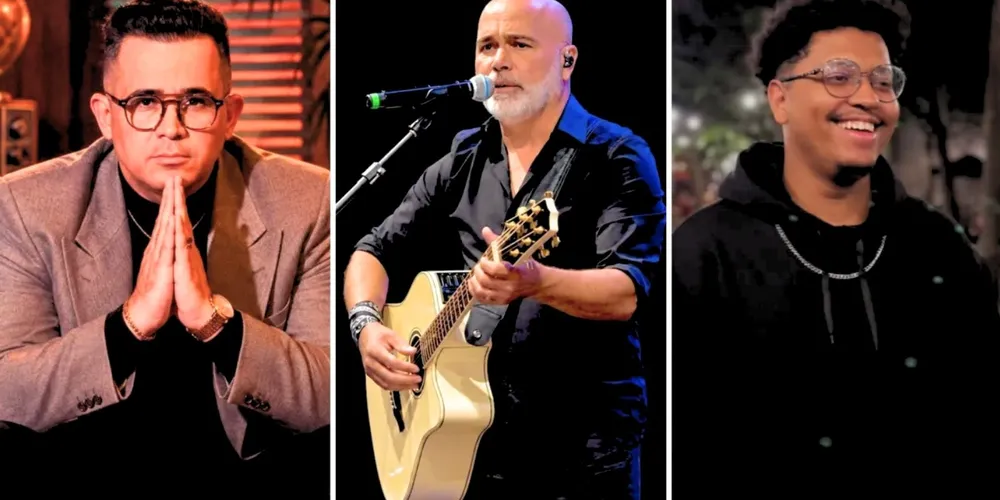 Empresário Bruno Avelar, cantor sertanejo Rick, da dupla Rick e Renner e o videomaker Paulo Soares