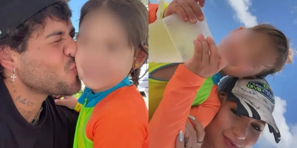 O ex-casal curtiu a praia com os filhos