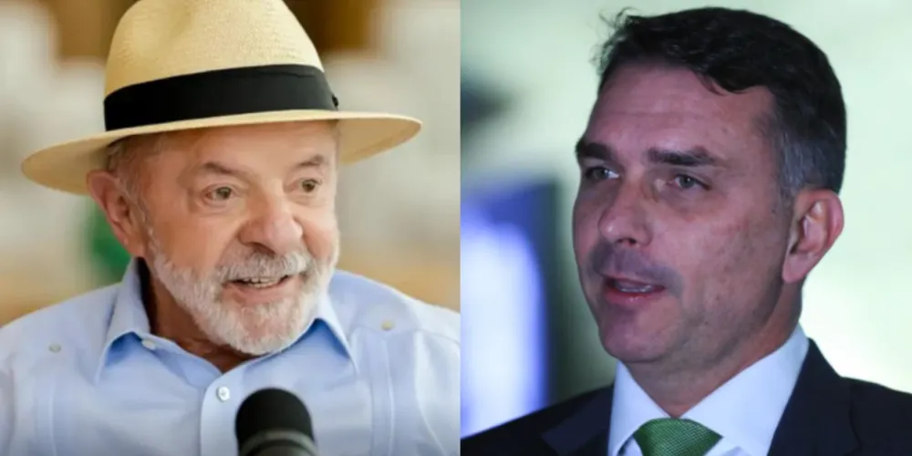Lula e Flávio Bolsonaro