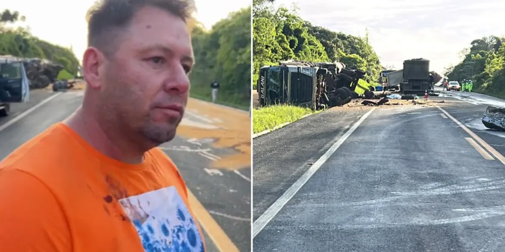 Claudinei Galani transportava milho para Santa Catarina e tentou desviar para o acostamento antes da colisão.