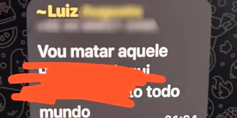 Captura de tela de uma mensagem escrita por aluno