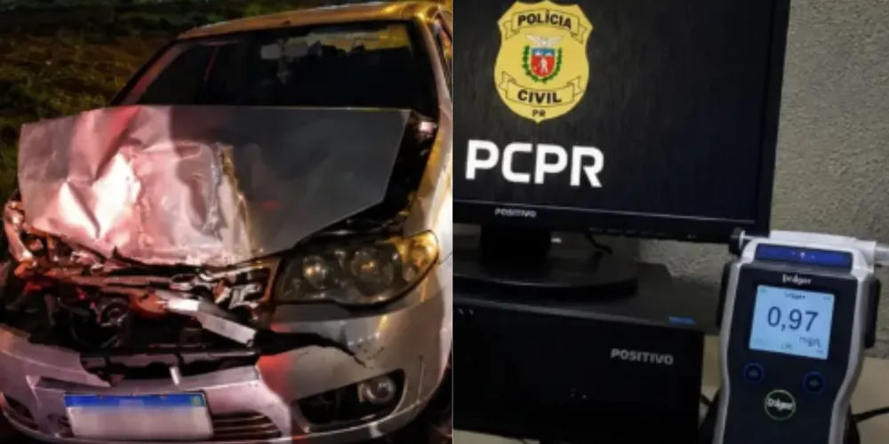 O condutor do carro foi preso em flagrante.