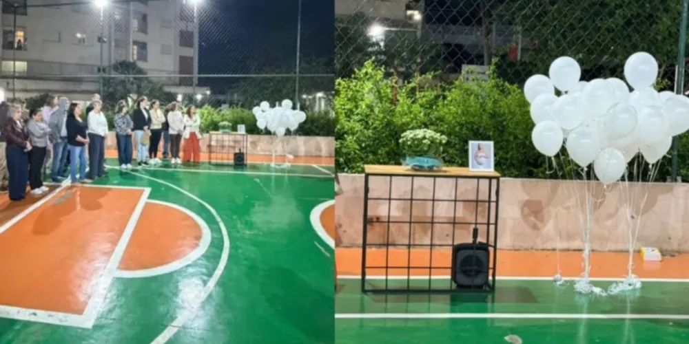 Durante a homenagem, os moradores soltaram balões e fizeram uma oração coletiva em memória de Gassi Mazia