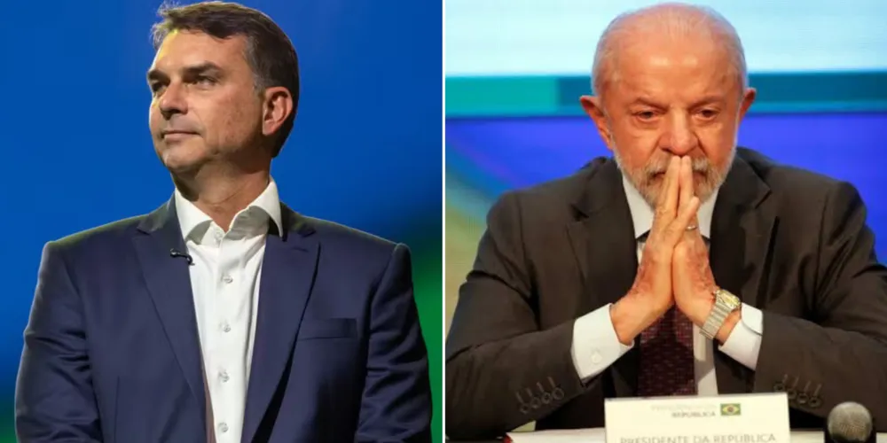 Flávio Bolsonaro e Luiz Inácio Lula da Silva