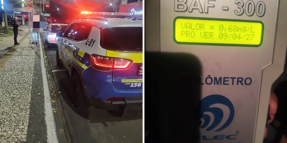 Condutor preso em Ponta Grossa
